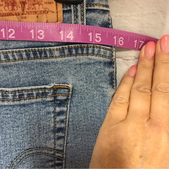 Vintage RED TAG LEVI Jeans Distressed wash Vintage LEVI flare Jeans size 10 - Picture 8 of 9